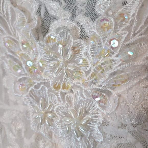 Vintage Lace Top Size 3X Fairy Coquette  Light Pink Beaded Sequin Dainty Cottage - Picture 2 of 10